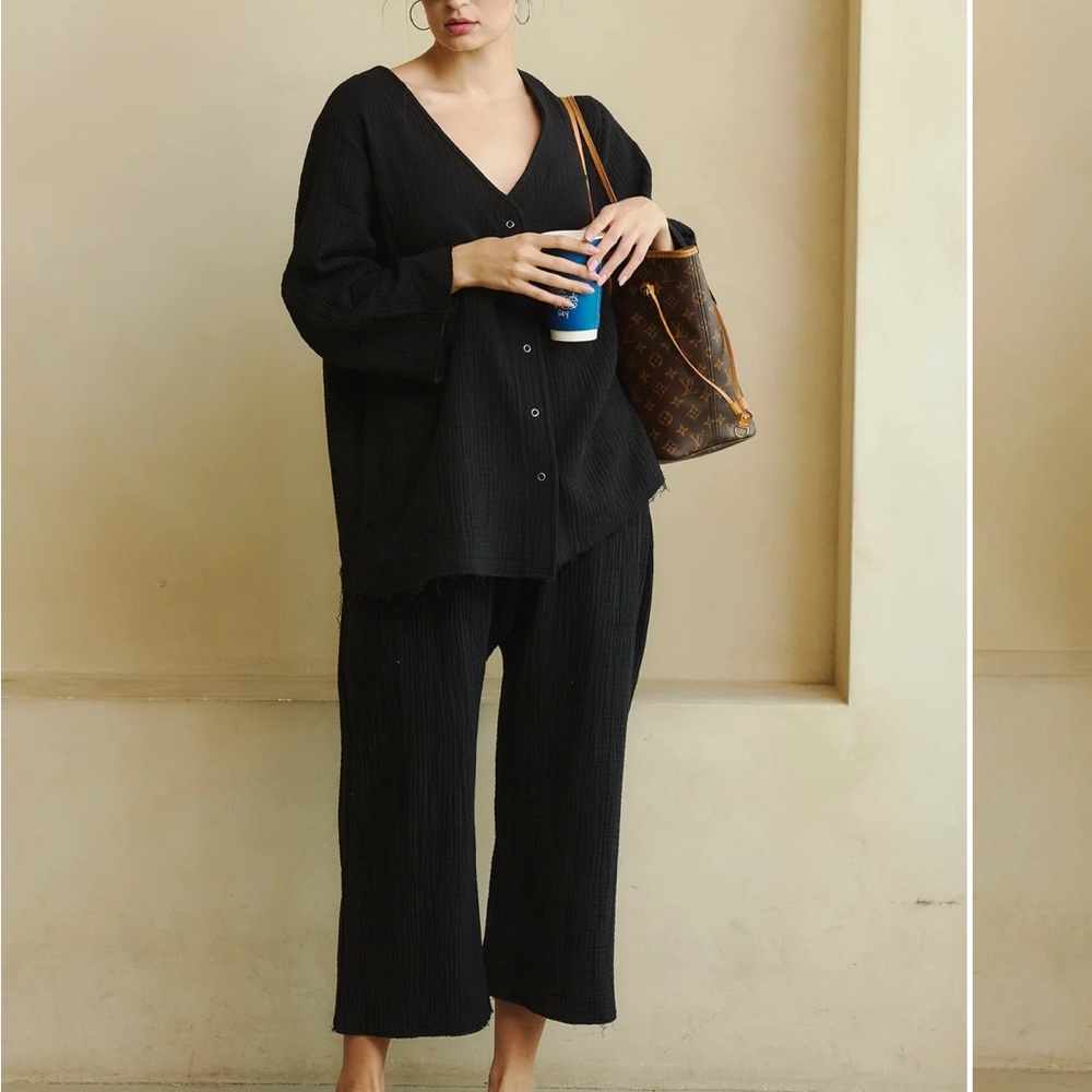 Black MODAL GAUZE NURSING SET